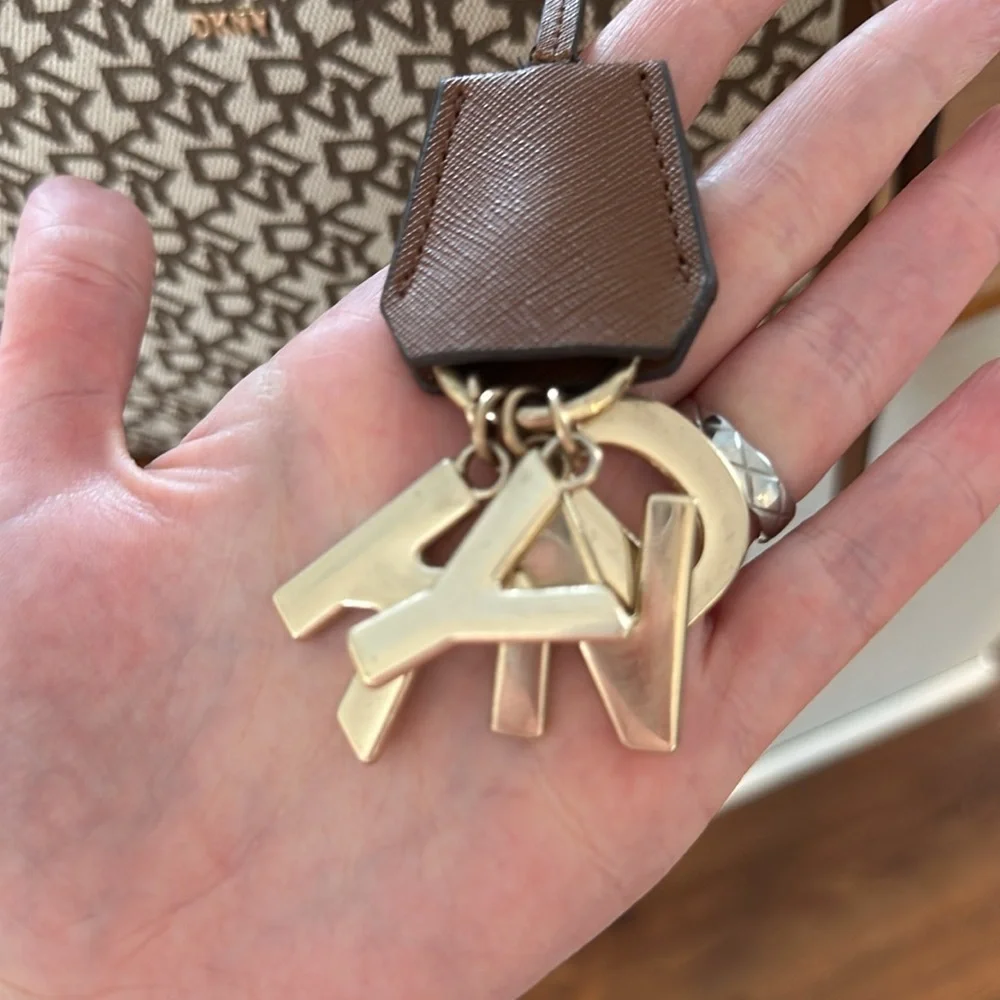 DKNY Brown Gold Monogram Handbag
